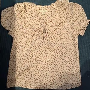 Cream blouse cherry blossom print